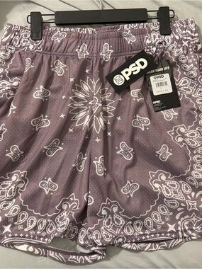 PSD Men’s Lavender Paisley Athletic Shorts BRAND NEW